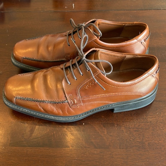 Ecco Oxford Brown Leather Mens Size 9 US 43 EUR shock point - Picture 3 of 8